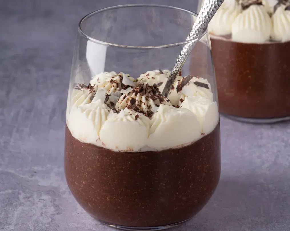 Whipped Cream Topped Chocolate Mousse