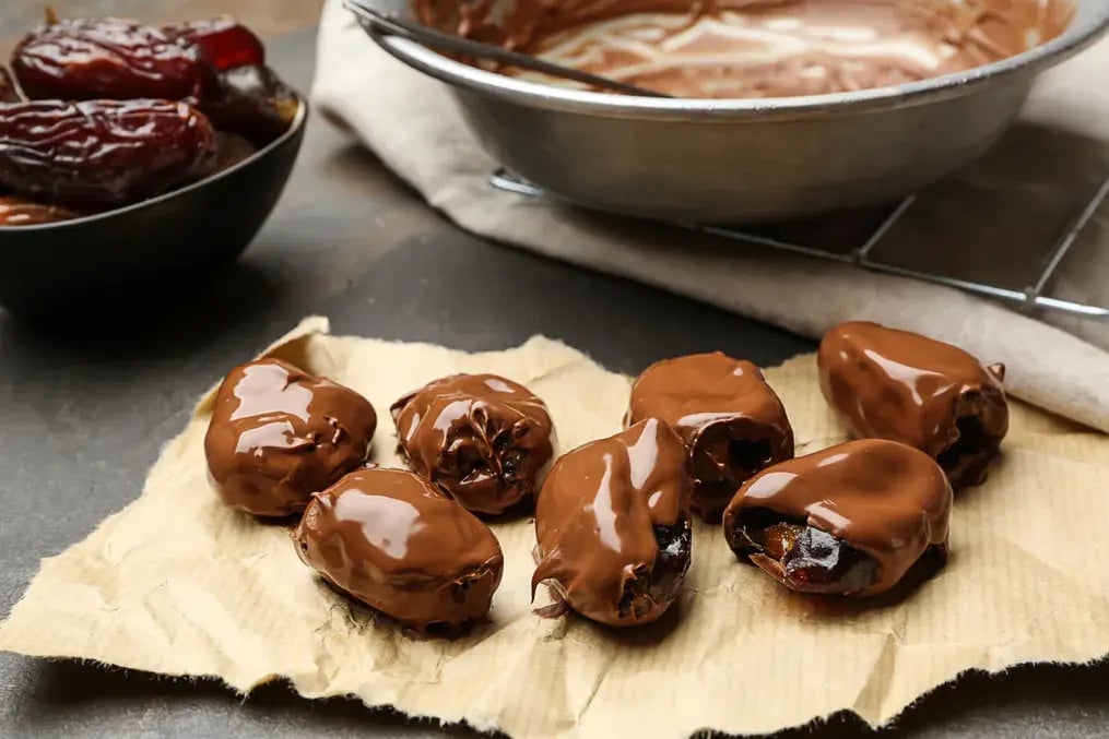 The Ultimate Eid Dessert Platter: A Perfect Mix of Sweets & Treats - Chocolate Dipped Dates