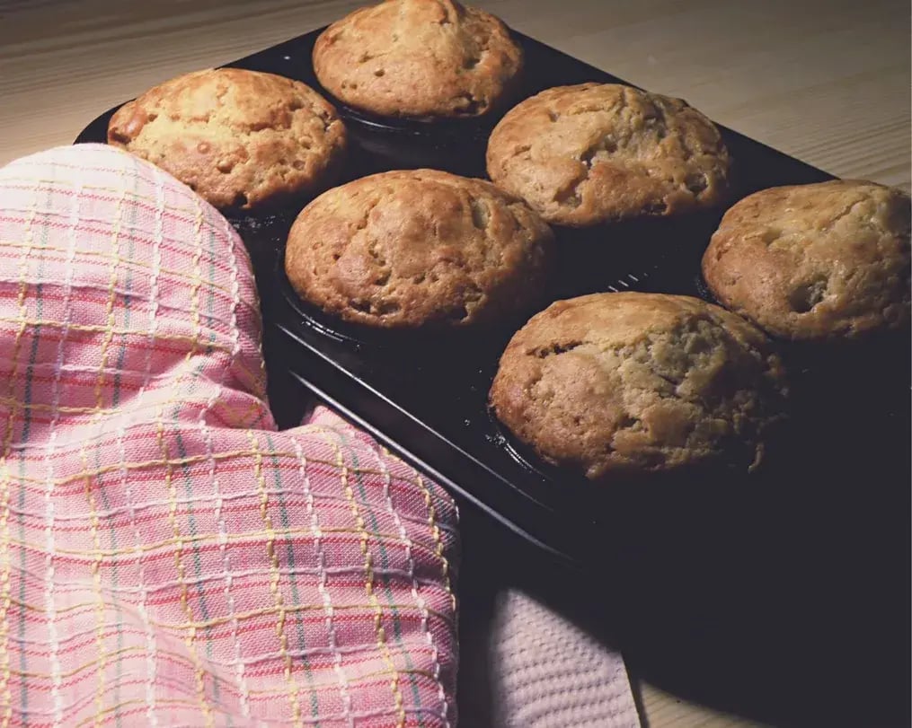 Closeup of muffin pan
