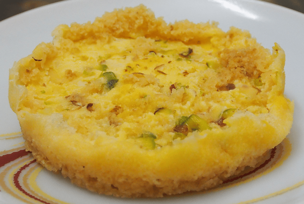 ghevar-with-malai-topping