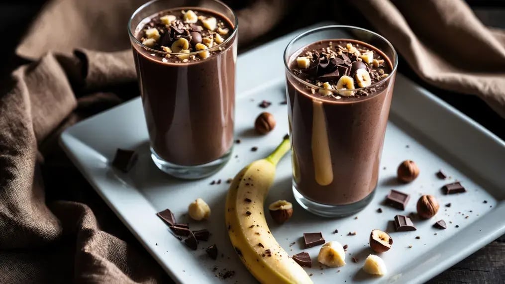 Thick Banana Chocolate Milkshake With Hazelnut Crunch: A Simple Recipe Thick Banana Chocolate Milkshake With Hazelnut Crunch: A Simple Recipe