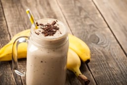 Thick Banana Chocolate Smoothie with Almond Crunch