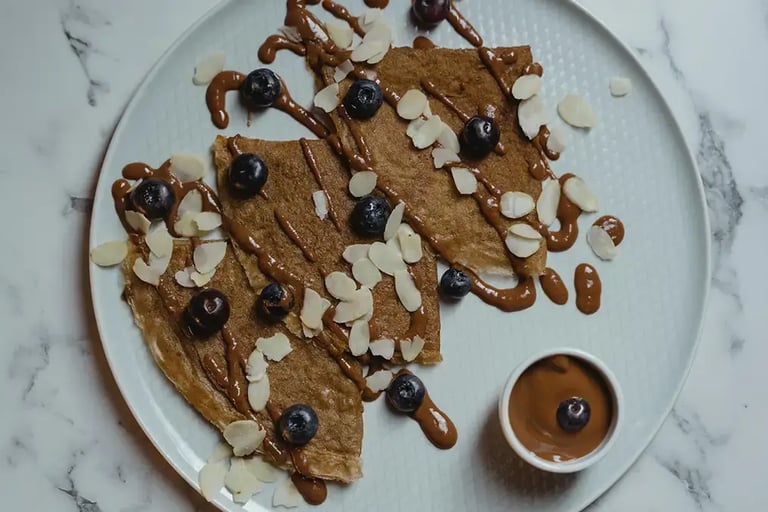 This simple crepe recipe only needs a few ingredients to make - Peanut Butter Crepes 1