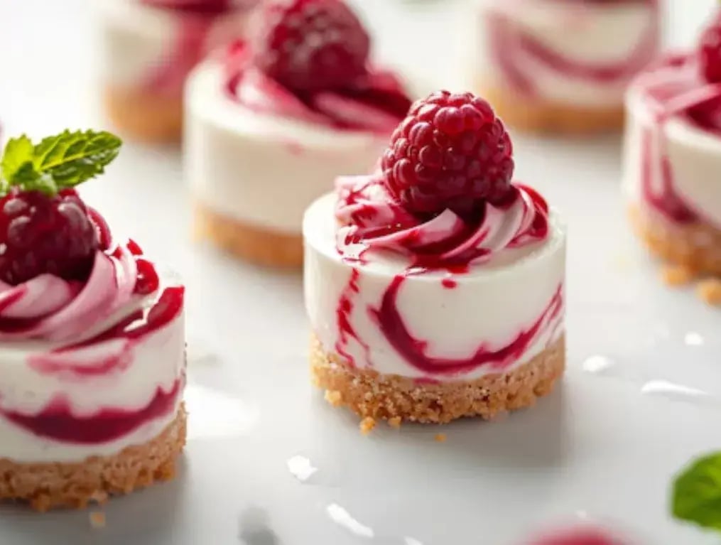 Strawberry Swirl Mini Cheesecake