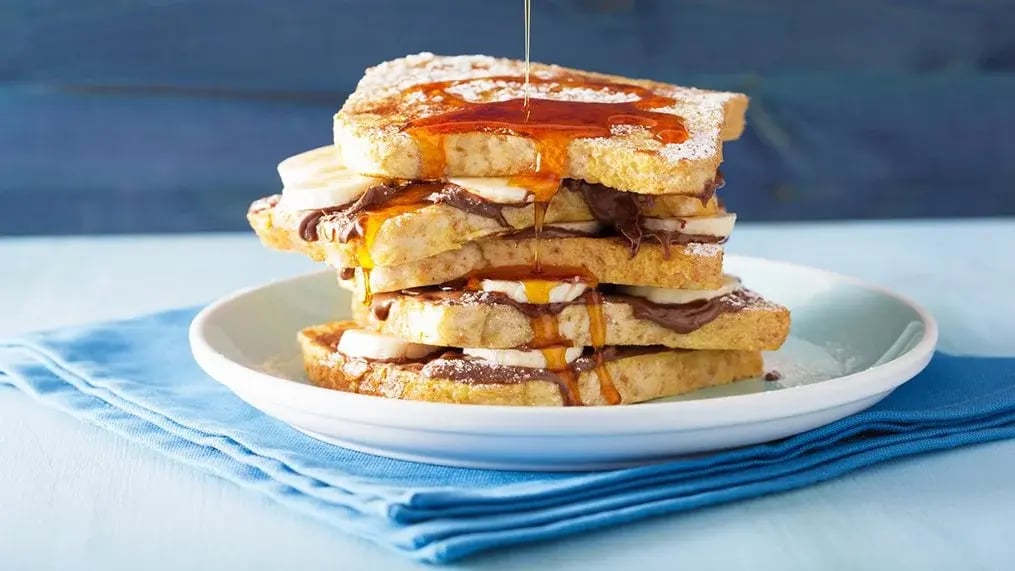 Banana-Hazlenut Pain Perdu Duet