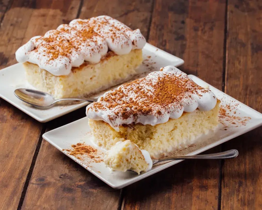 Tres leches cake with cinnamon