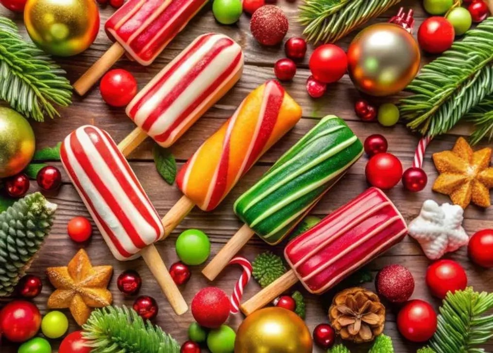 Candy Cane Coconut Popsicles