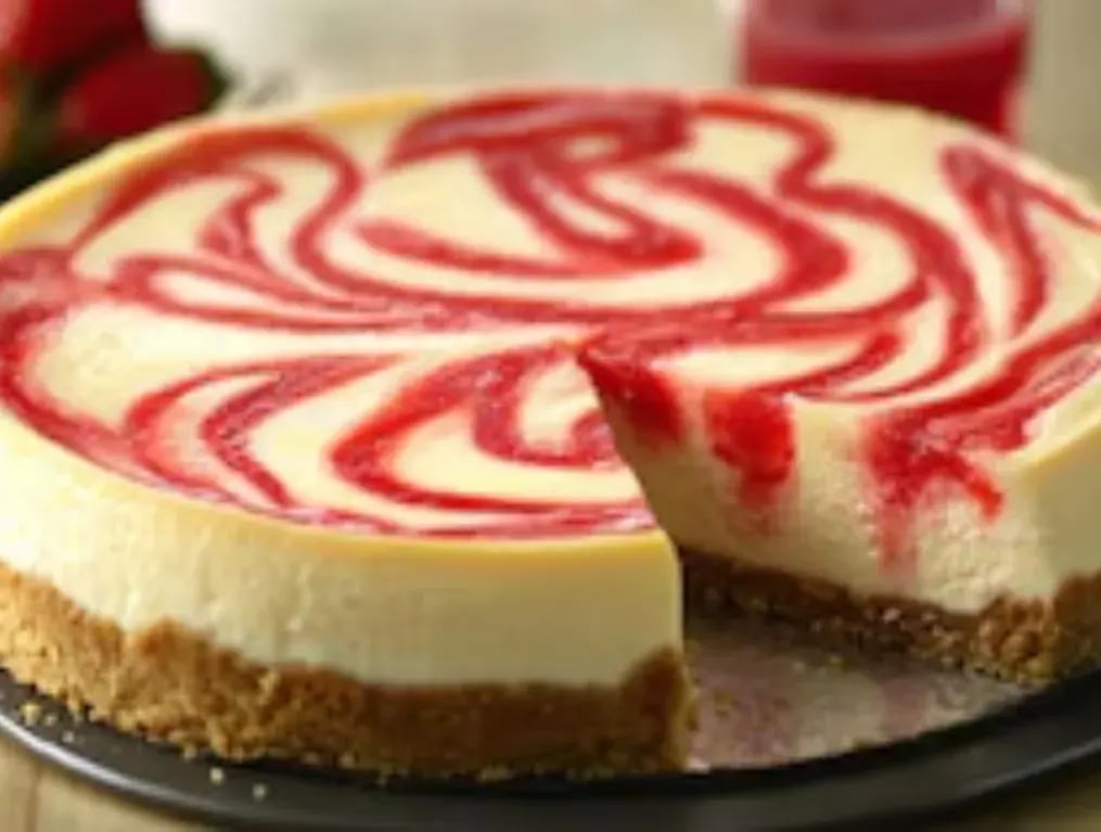 Strawberry Swirl Japanese Cheesecake
