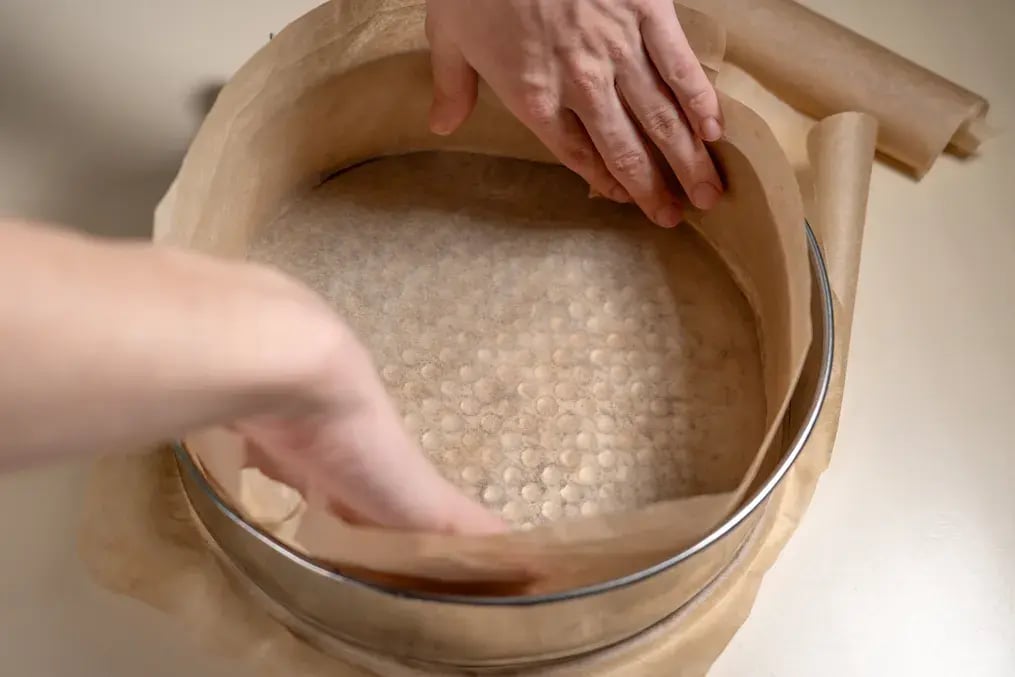 Layering with parchment paper