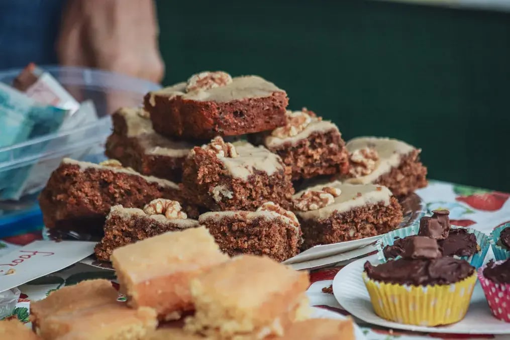 Walnut Cake Sliced After Cooling