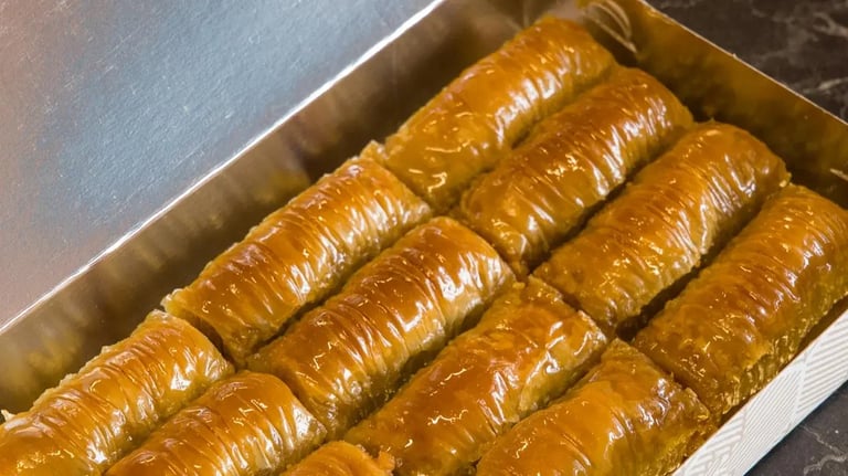 Feature Image - Baklava. a traditional Middle Eastern dessert 