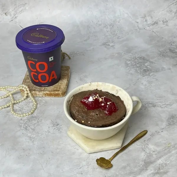 1 Minute Nutty Mug Cake - Beating Egg In Mug