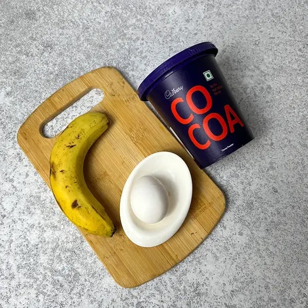 3 Ingredient Cocoa Banana Cupcake-Arrange all ingredients in a place