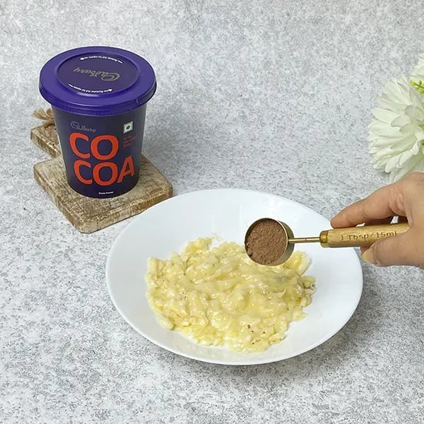 3 Ingredient Cocoa Banana Cupcake-Now add Cadbury cocoa powder