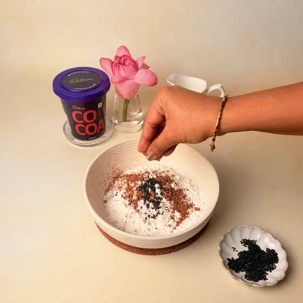 Achappam With Cadbury Cocoa Powder For Onam - Mixing Dry Ingredients
