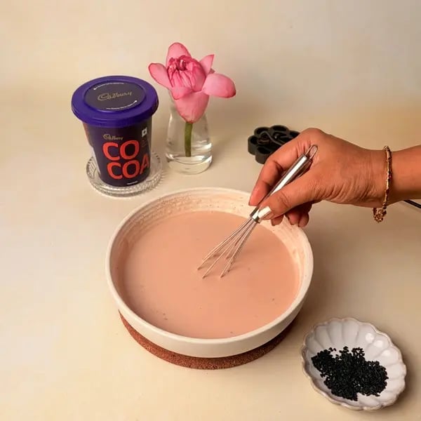 Achappam With Cadbury Cocoa Powder For Onam - Mixing Batter