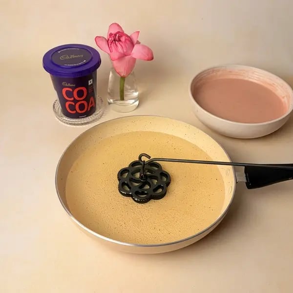 Achappam With Cadbury Cocoa Powder For Onam - Heating Achappam Mold