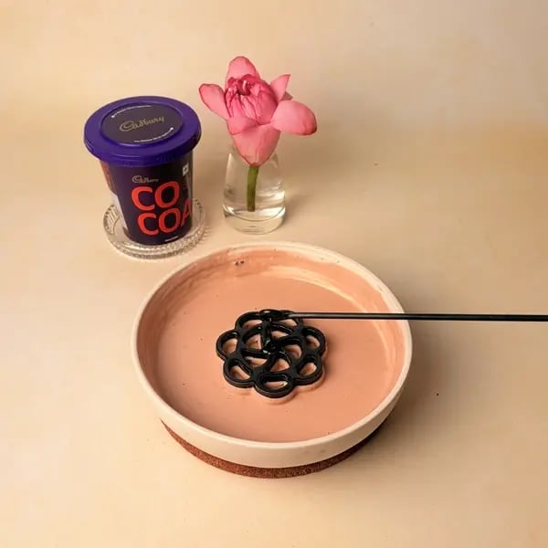 Achappam With Cadbury Cocoa Powder For Onam - Dipping Mold In Batter