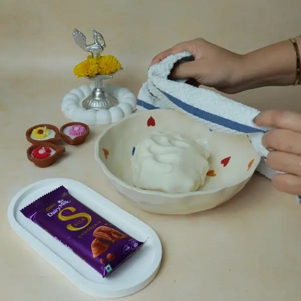 Anarsa Recipe With Dairy Milk Silk: Give This Traditional Diwali Sweet A Gooey Chocolate Center - Covered Dough Resting