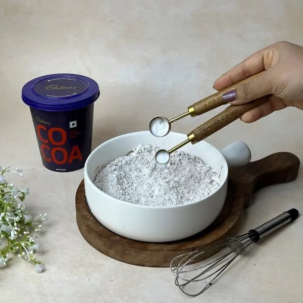 Bakery-Style Double Chocolate Bournville Cocoa Muffins - Adding Leavening Agents