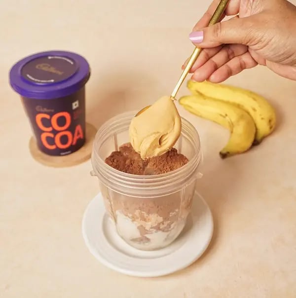 Banana and Chocolate Peanut Butter Smoothie-Add 1 teaspoon of creamy peanut butter
