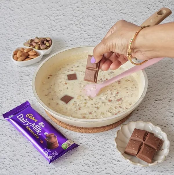 Basundi With Dry Fruits and Cadbury Dairy Milk Chocolate-Break the Dairy Milk Chocolate