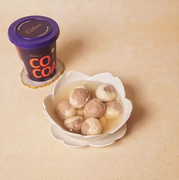 Bengali Rosogolla with Chocolate Twist-Remove from heat