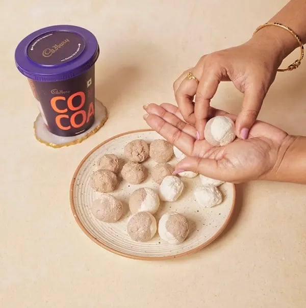 Bengali Rosogolla with Chocolate Twist-Take small portions of each dough