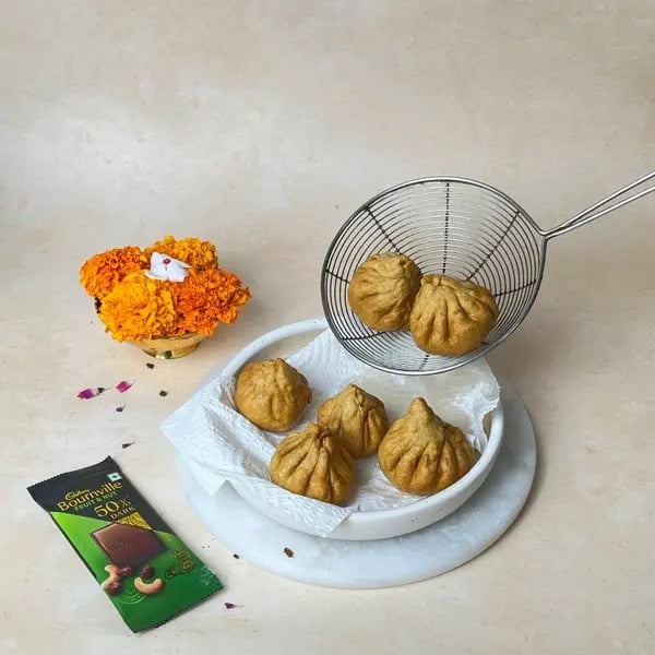 Beyond Ukadiche, Try This Easy Dairy Milk Stuffed Fried Modak Recipe - Draining Fried Modak