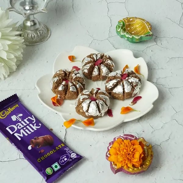 Bhai Dooj Special Dairy Milk Cashew Lotus Sweet-Refrigerate for 30 minutes and serve