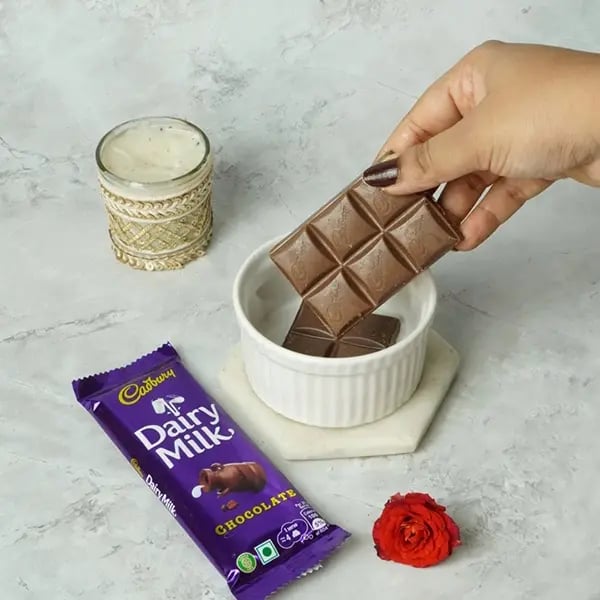 Bhai Dooj Special Dairy Milk Chocolate Paan Barfi-Break and add Dairy milk chocolate