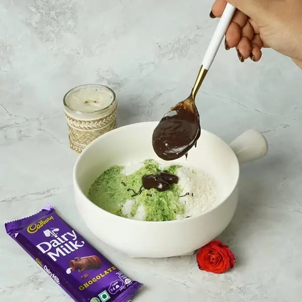 Bhai Dooj Special Dairy Milk Chocolate Paan Barfi-Pour melted chocolate over desiccated coconut