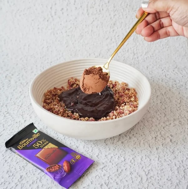 Black Chocolate Truffles with Dry Fruits & Almonds - Stir in the cocoa powder