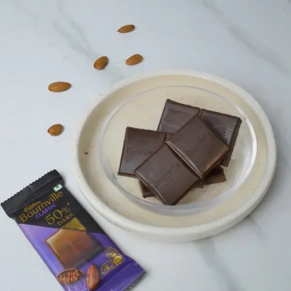 Bournville Almond Chikki Sweet - Add Cadbury Bournville chocolate