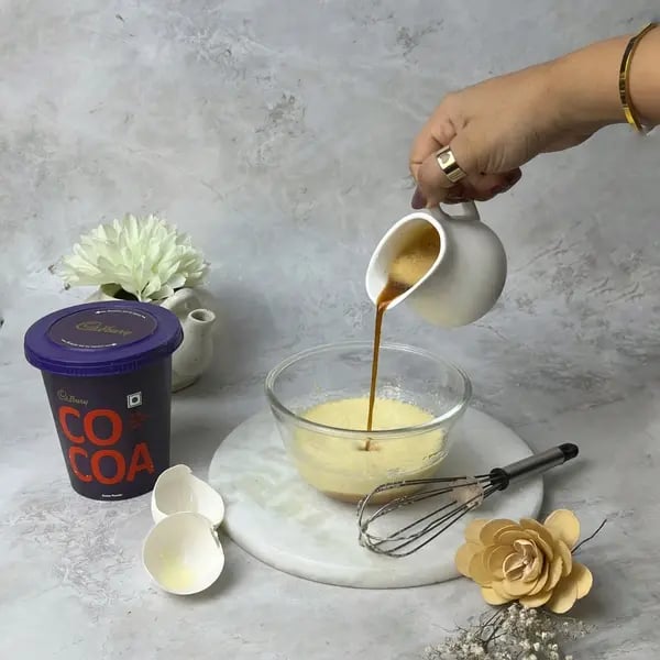 Bournville Black Velvet Cake - Pouring Hot Coffee