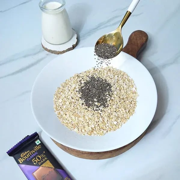 Bournville Chia Oatmeal Recipe - Chia Seeds In Saucepan