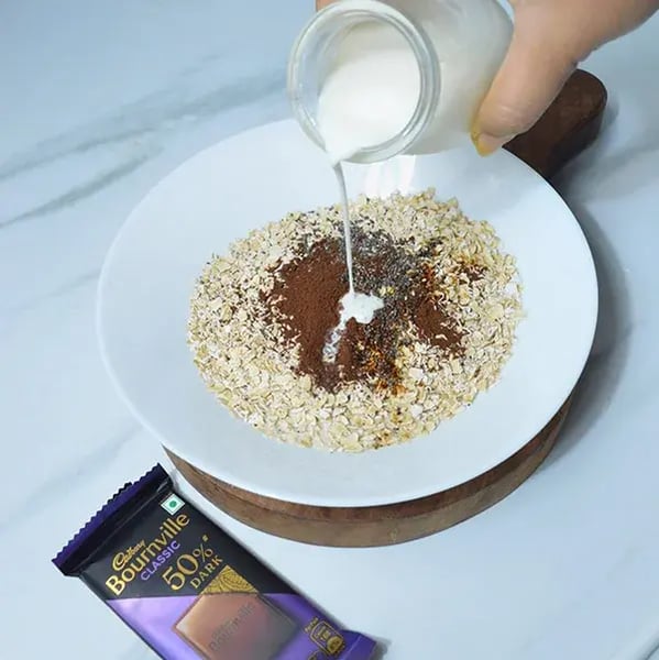 Bournville Chia Oatmeal Recipe - Adding Espresso Powder
