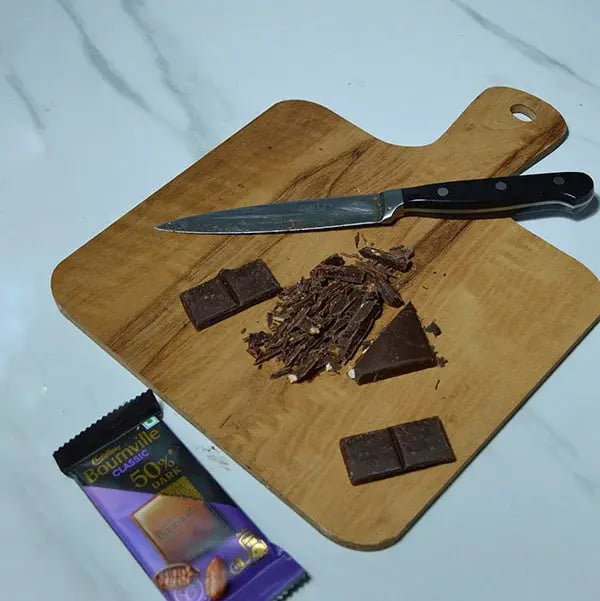 Bournville Chocolate Banana Cupcakes - Chop Cadbury Bournville chocolates