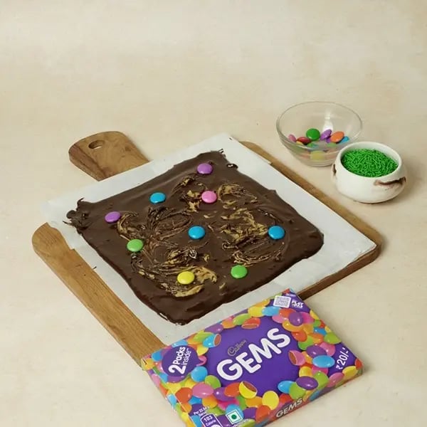 Bournville Chocolate Bark For Thanksgiving-Top it with some Cadbury Gems