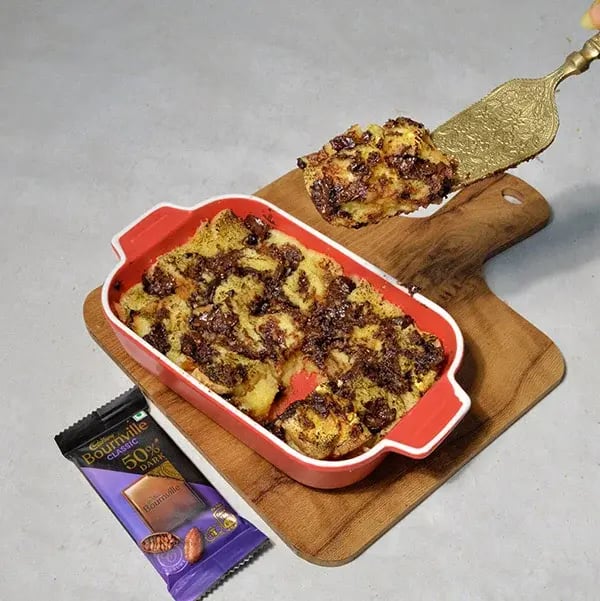 Bournville Chocolate Bread Pudding - Preheat the oven