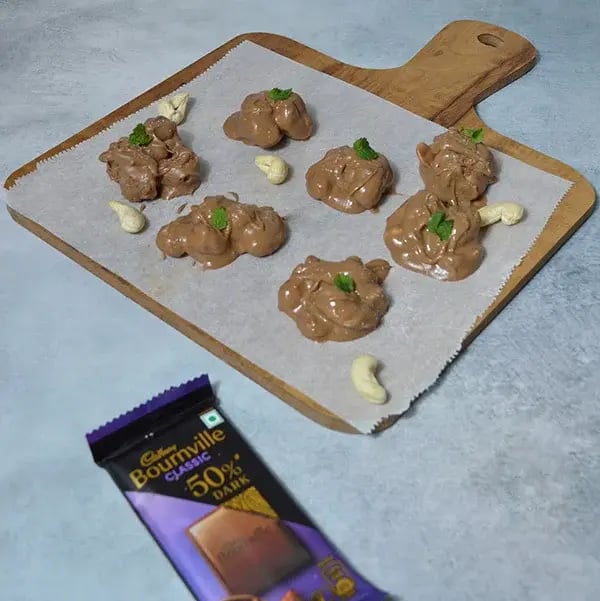 Bournville Chocolate Cashew Cluster - Place chocolate covered