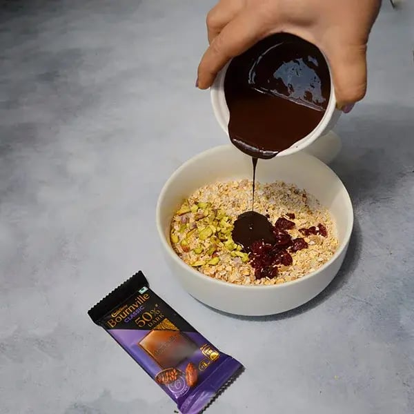 Bournville Chocolate Cherry Pistachio Snowball - Add cherries