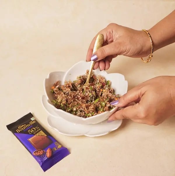 Bournville Chocolate Coated Paan Truffles-Combine everything well