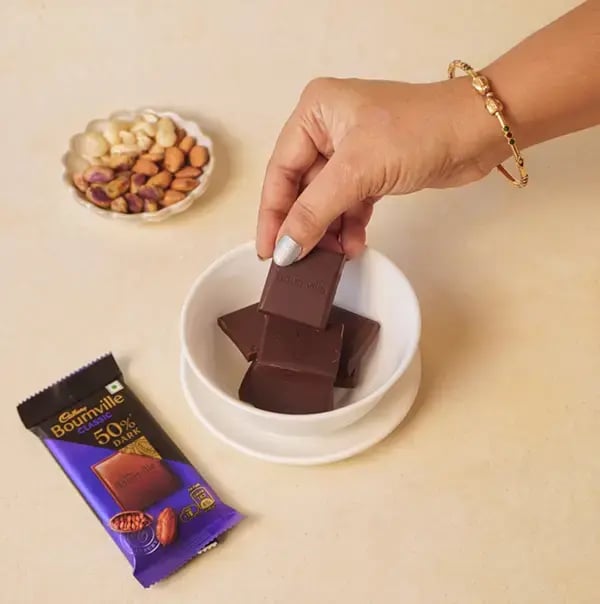 Bournville Chocolate Coated Red Velvet Giant Modak with Coconut and Nuts for Ganesh Chaturthi - Break the Cadbury Bournville Chocolate