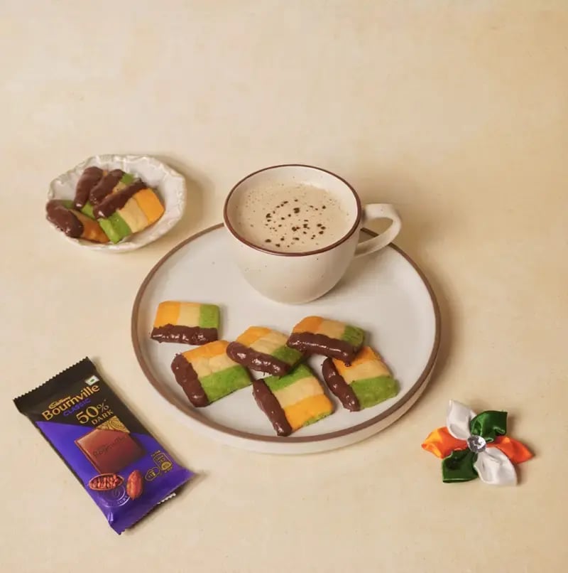 Bounville Chocolate Coated Ticolo Delight Cookies - INDEPENDENCE DAY Recipe