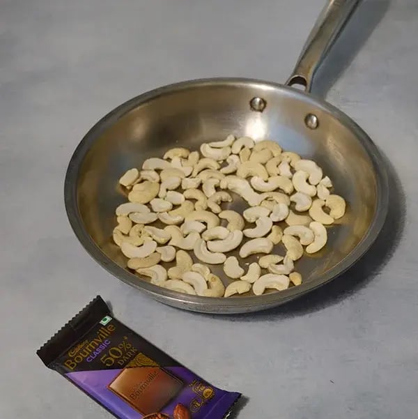 Bournville Chocolate Covered Cashew Brittle - Dry roast cashews