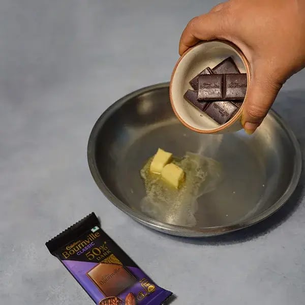 Bournville Chocolate Covered Cashew Brittle - Add butter