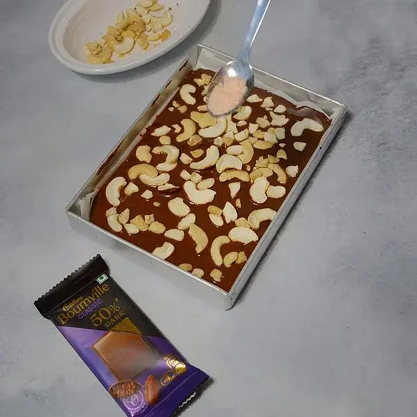 Bournville Chocolate Covered Cashew Brittle - Sprinkle some crystal salt