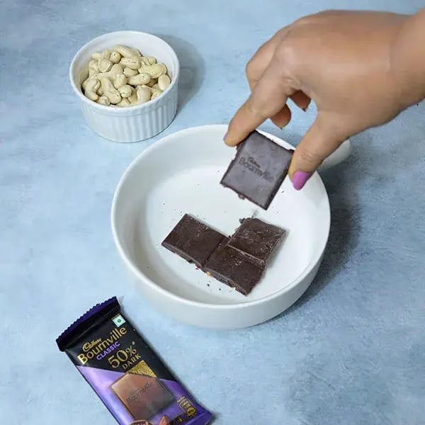 Bournville Chocolate Covered Cashews - Add 4-5 pieces Bournville chocolate