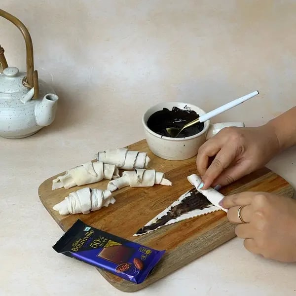 Bournville Chocolate Croissant - Rolling Pastry Triangle